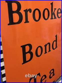 Original Vintage 1940s Large Brooke Bond Tea Enamel Advertising Sign