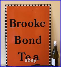 Original Vintage 1940s Large Brooke Bond Tea Enamel Advertising Sign