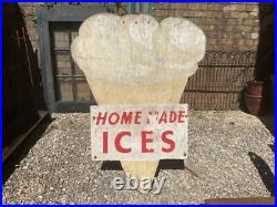 Original Vintage 1970s Ice Cream Display Shop Trade Sign Not Enamel Advertising