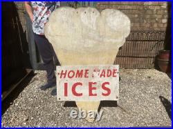 Original Vintage 1970s Ice Cream Display Shop Trade Sign Not Enamel Advertising