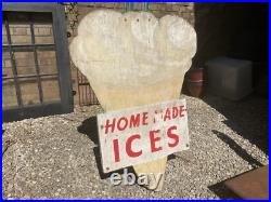 Original Vintage 1970s Ice Cream Display Shop Trade Sign Not Enamel Advertising