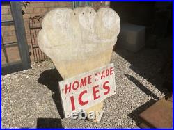 Original Vintage 1970s Ice Cream Display Shop Trade Sign Not Enamel Advertising