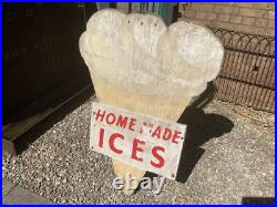 Original Vintage 1970s Ice Cream Display Shop Trade Sign Not Enamel Advertising
