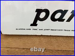 Original Vintage Aladdin Pink Paraffin Enamel Sign