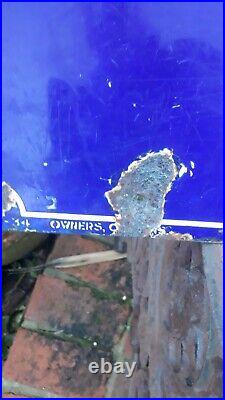 Original Vintage Antique Enamel Colmans Wash Blue Advertising Sign