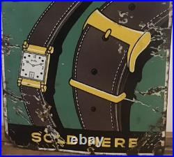 Original, Vintage Bentex'Watches & Straps Sold Here' Enamel Advertising Sign