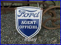 Original Vintage Classic Ford Dealers Enamel Sign. Very Nice