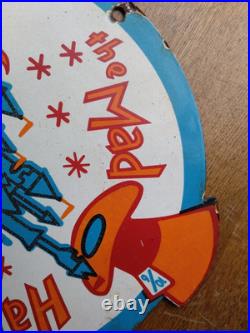 Original Vintage Disneyland Mad Hatter Enamel Advertising Sign