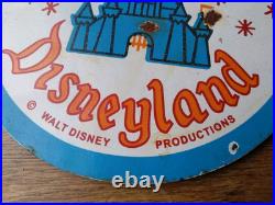Original Vintage Disneyland Mad Hatter Enamel Advertising Sign