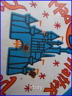 Original Vintage Disneyland Mad Hatter Enamel Advertising Sign