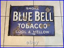 Original Vintage Double Sided BLUE BELL Tobacco Enamel Sign 20x14