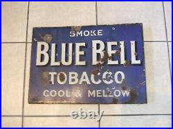Original Vintage Double Sided BLUE BELL Tobacco Enamel Sign 20x14