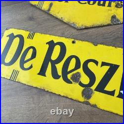 Original Vintage Double-Sided De Reszke Minor Enamel Advertising Sign