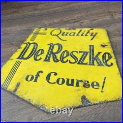 Original Vintage Double-Sided De Reszke Minor Enamel Advertising Sign
