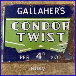 Original Vintage Double Sided Enamel Sign Condor Twist And Park Drive