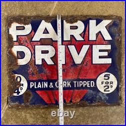Original Vintage Double Sided Enamel Sign Condor Twist And Park Drive