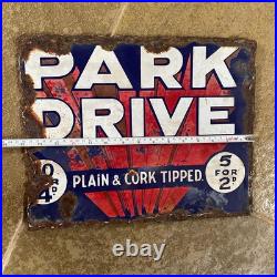 Original Vintage Double Sided Enamel Sign Condor Twist And Park Drive
