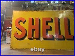 Original Vintage Doublesided Shell Sign Enamel