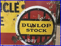 Original Vintage Dunlop Stock Enamel Sign