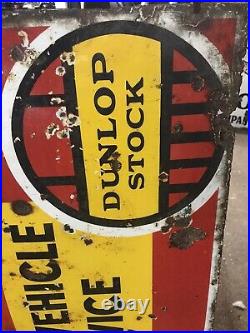 Original Vintage Dunlop Stock Enamel Sign