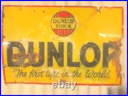 Original Vintage Dunlop Tyres Enamel Sign