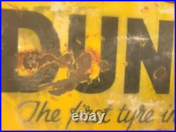 Original Vintage Dunlop Tyres Enamel Sign