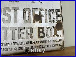 Original Vintage ERII Enamel Post Box Sign Vintage Enamel Letter Box Sign UKAA