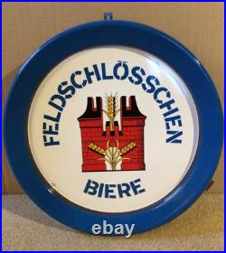 Original Vintage Enamel Advertising Sign Feldschlosschen Biere Original Vintage Enamel Advertising Sign Feldschlosschen Biere