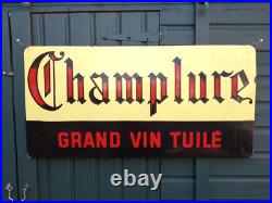 Original Vintage Enamel Advertising Sign For Red Wine French