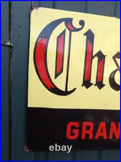 Original Vintage Enamel Advertising Sign For Red Wine French