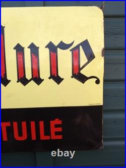 Original Vintage Enamel Advertising Sign For Red Wine French