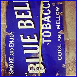 Original Vintage Enamel Blue Bell Tobacco Sign
