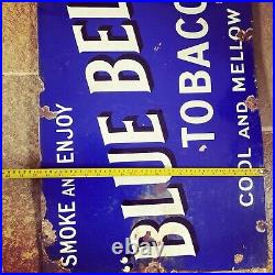 Original Vintage Enamel Blue Bell Tobacco Sign