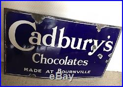 Original Vintage Enamel Cadbury Chocolate Sign