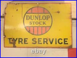 Original Vintage Enamel Dunlop Tyres Sign