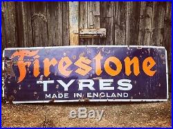 Original Vintage Enamel Firestone Tyres Sign