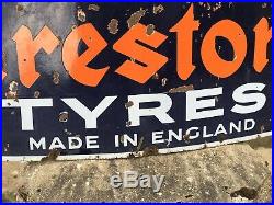 Original Vintage Enamel Firestone Tyres Sign