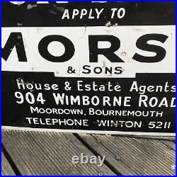 Original Vintage Enamel For Sale / Estate Agents Sign
