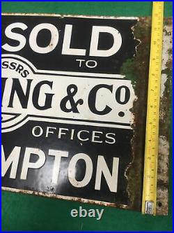 Original Vintage Enamel For Sale / Estate Agents Sign