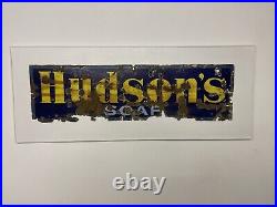 Original Vintage Enamel Hudsons Soap Sign on Framed Mount Board