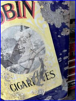 Original Vintage Enamel Robin Cigarettes Sign Original Vintage Enamel Robin Cigarettes Sign