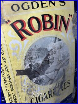 Original Vintage Enamel Robin Cigarettes Sign Original Vintage Enamel Robin Cigarettes Sign