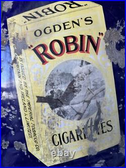 Original Vintage Enamel Robin Cigarettes Sign Original Vintage Enamel Robin Cigarettes Sign