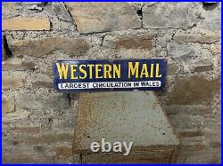 Original Vintage Enamel Sign (Western Mail)