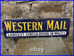 Original Vintage Enamel Sign (Western Mail)
