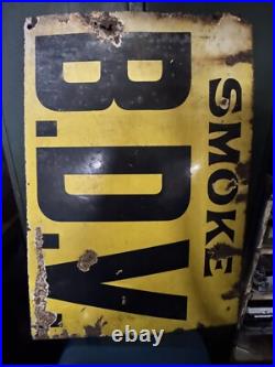 Original Vintage Enamel Smoke BDV Advertising Sign