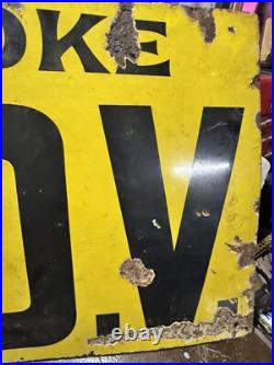 Original Vintage Enamel Smoke BDV Advertising Sign