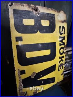 Original Vintage Enamel Smoke BDV Advertising Sign