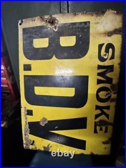 Original Vintage Enamel Smoke BDV Advertising Sign