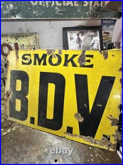 Original Vintage Enamel Smoke BDV Advertising Sign